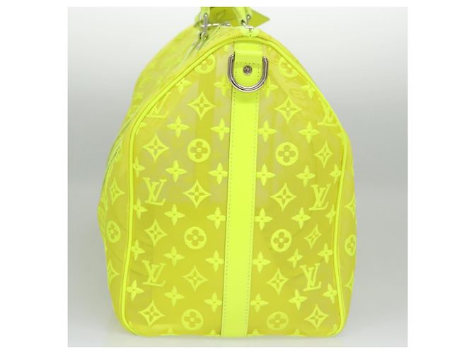 LOUIS VUITTON Borsa Keepall Bandoulière 50 Trasparente Gialla M55380 Auth 112531SM Giallo - vista 5