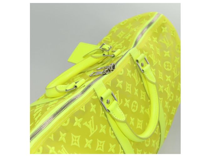 LOUIS VUITTON Borsa Keepall Bandoulière 50 Trasparente Gialla M55380 Auth 112531SM Giallo - vista 8