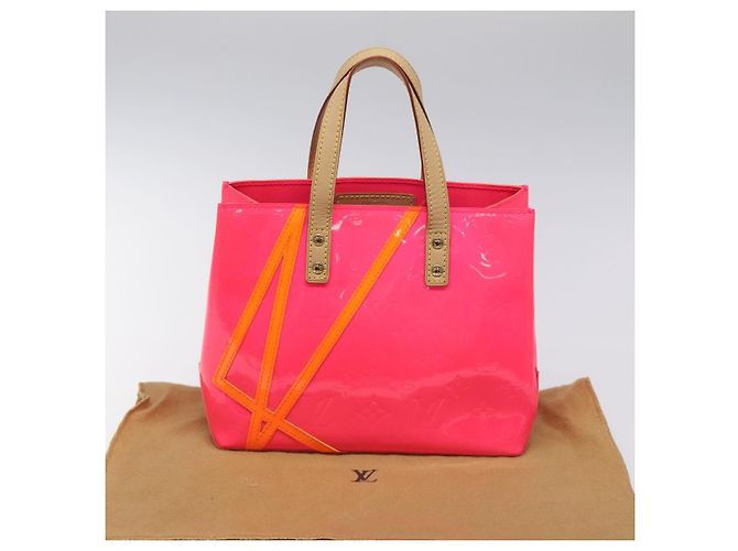LOUIS VUITTON Monogram Vernis Fluo Reade PM Borsa a Mano Rossa M91903 Auth yk17584SAV Rosso Arancione - vista 12
