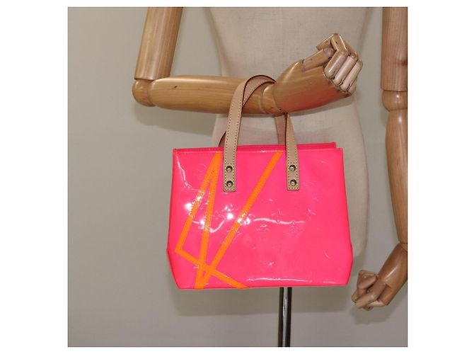 LOUIS VUITTON Monogram Vernis Fluo Reade PM Borsa a Mano Rossa M91903 Auth yk17584SAV Rosso Arancione - vista 22