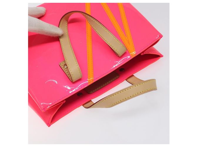 LOUIS VUITTON Monogram Vernis Fluo Reade PM Borsa a Mano Rossa M91903 Auth yk17584SAV Rosso Arancione - vista 6