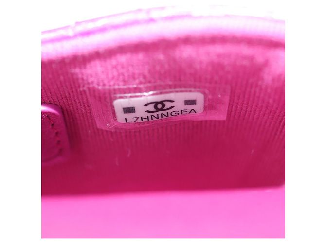 CHANEL Pochette Matelassé Pelle Verniciata Rosa Argento CC Auth bs29324SM - vista 11