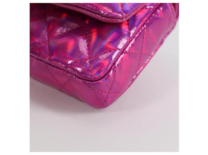 CHANEL Pochette Matelassé Pelle Verniciata Rosa Argento CC Auth bs29324SM - vista 16