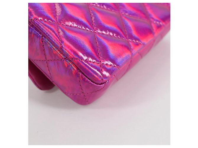 CHANEL Pochette Matelassé Pelle Verniciata Rosa Argento CC Auth bs29324SM - vista 17