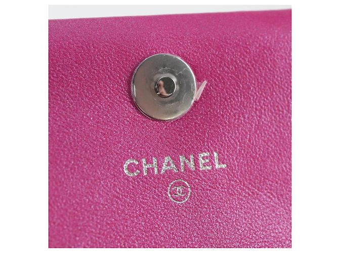 CHANEL Pochette Matelassé Pelle Verniciata Rosa Argento CC Auth bs29324SM - vista 9