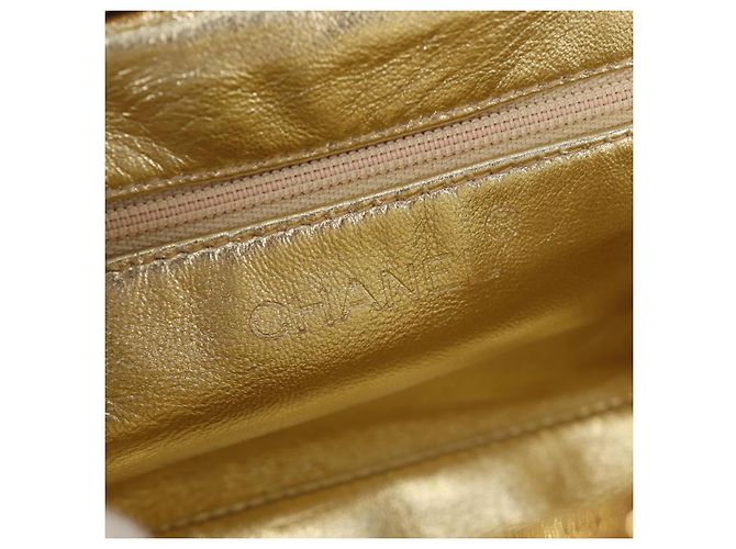 CHANEL Borsa a Spalla Matelassé in Pelle Catena Oro CC Auth 134853SM D'oro - vista 19