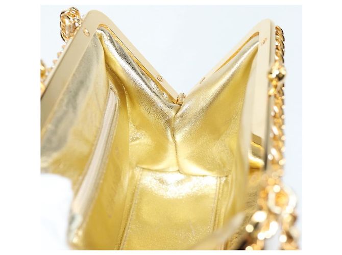 CHANEL Borsa a Spalla Matelassé in Pelle Catena Oro CC Auth 134853SM D'oro - vista 20