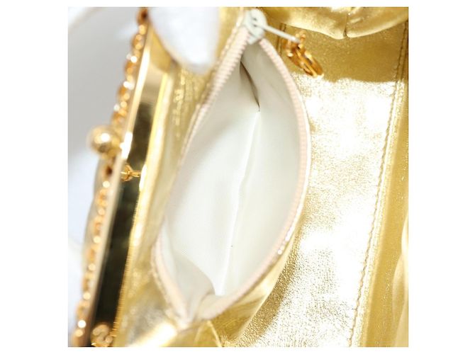 CHANEL Borsa a Spalla Matelassé in Pelle Catena Oro CC Auth 134853SM D'oro - vista 22