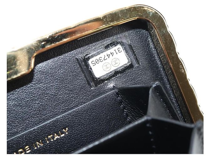 Borsa a Spalla con Catena CHANEL Pelle Verniciata Nera Oro CC Auth 134911SAM Nero D'oro - vista 11