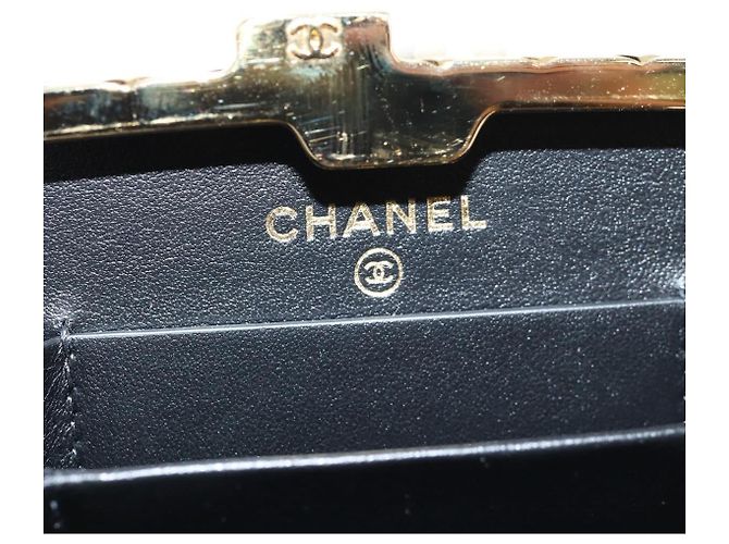 Borsa a Spalla con Catena CHANEL Pelle Verniciata Nera Oro CC Auth 134911SAM Nero D'oro - vista 22
