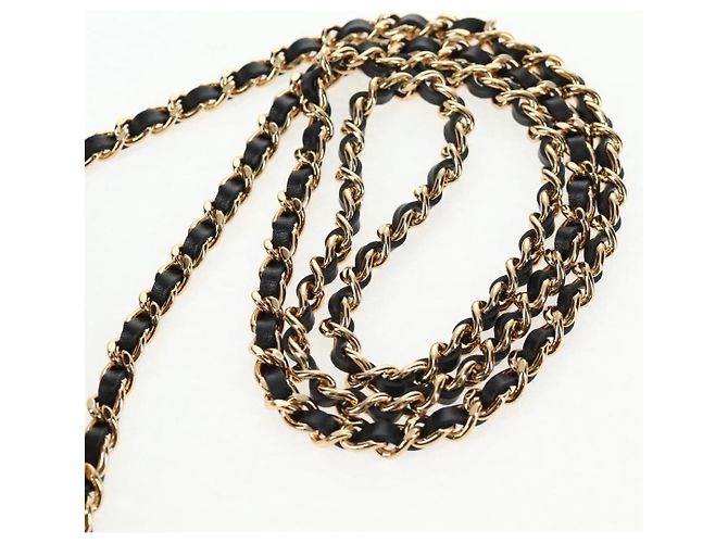 Borsa a Spalla con Catena CHANEL Pelle Verniciata Nera Oro CC Auth 134911SAM Nero D'oro - vista 8