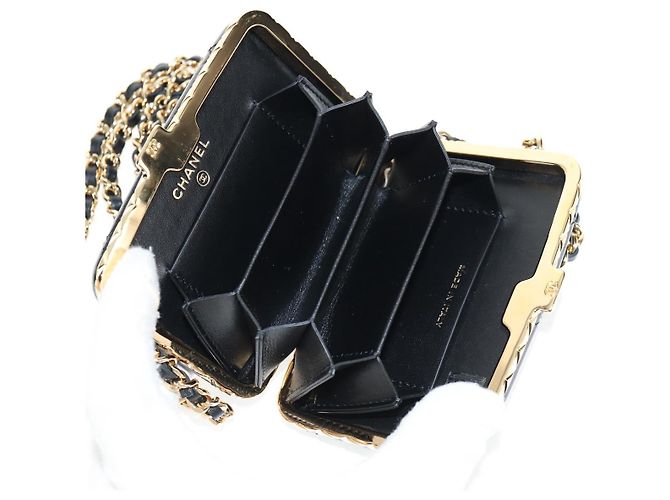 Borsa a Spalla con Catena CHANEL Pelle Verniciata Nera Oro CC Auth 134911SAM Nero D'oro - vista 9