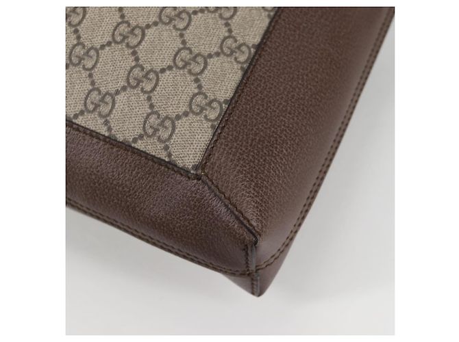 Borsa tote in PVC beige oro e rosso della linea Sherry GG Supreme di GUCCI Auth 135289SAM - vista 15