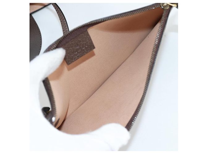 Borsa tote in PVC beige oro e rosso della linea Sherry GG Supreme di GUCCI Auth 135289SAM - vista 27