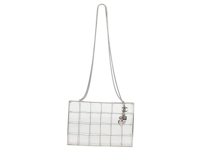 Borsa Tote a catena CHANEL in plastica trasparente CC Auth 134859SM - vista 13