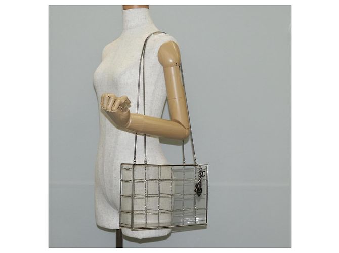 Borsa Tote a catena CHANEL in plastica trasparente CC Auth 134859SM - vista 20