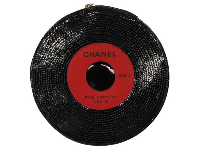 Pochette CHANEL Pelle verniciata Nera CC Auth 136541SM Nero - vista 2