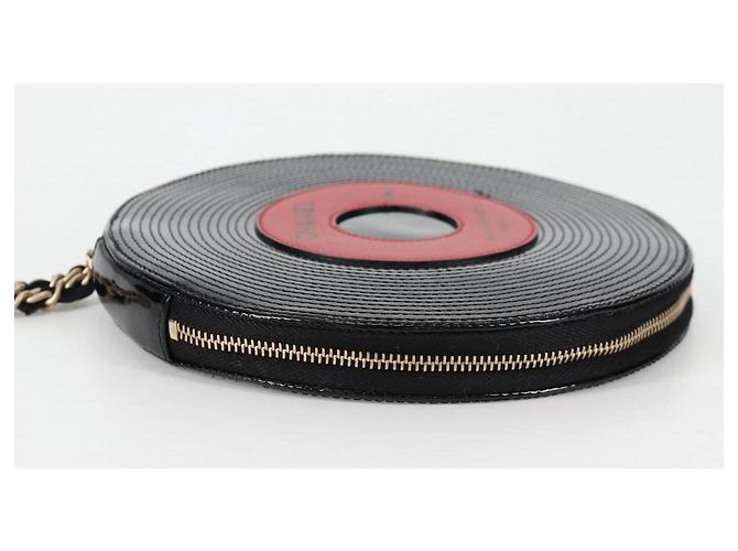 Pochette CHANEL Pelle verniciata Nera CC Auth 136541SM Nero - vista 3