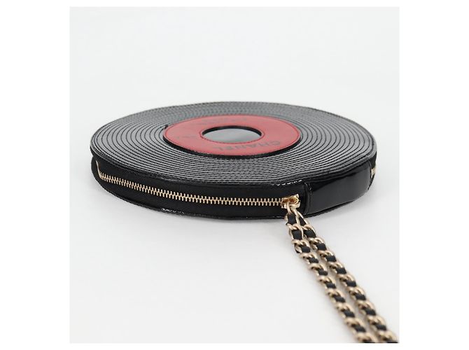 Pochette CHANEL Pelle verniciata Nera CC Auth 136541SM Nero - vista 6