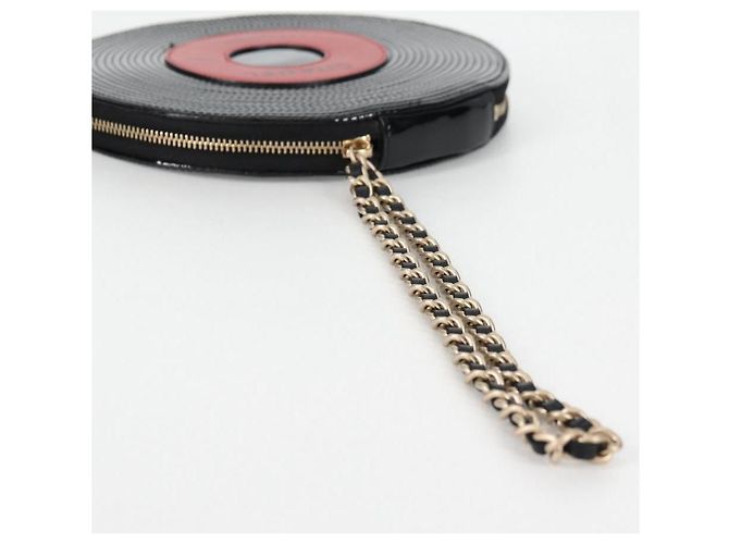 Pochette CHANEL Pelle verniciata Nera CC Auth 136541SM Nero - vista 7
