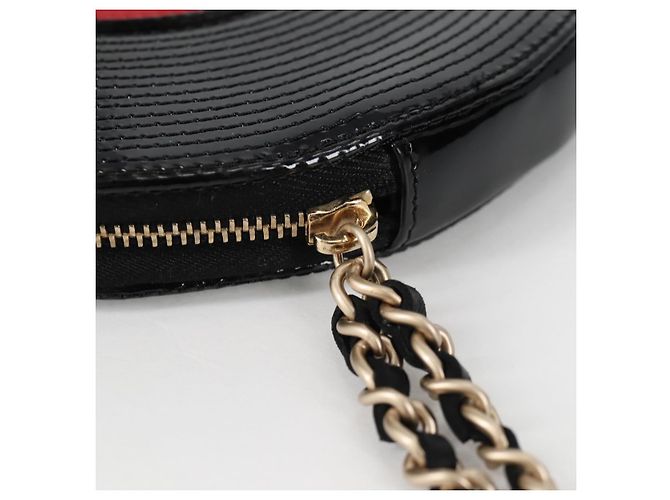 Pochette CHANEL Pelle verniciata Nera CC Auth 136541SM Nero - vista 9