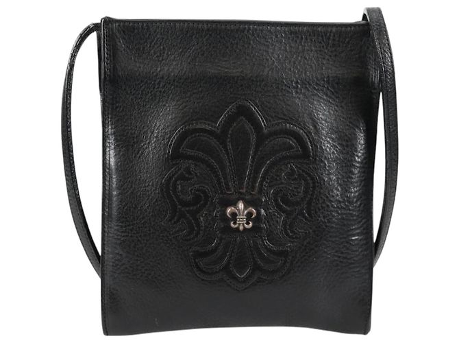 Borsa Gunslinger in pelle nera con bottone a croce Chrome Hearts Auth 134879SM Nero - vista 13
