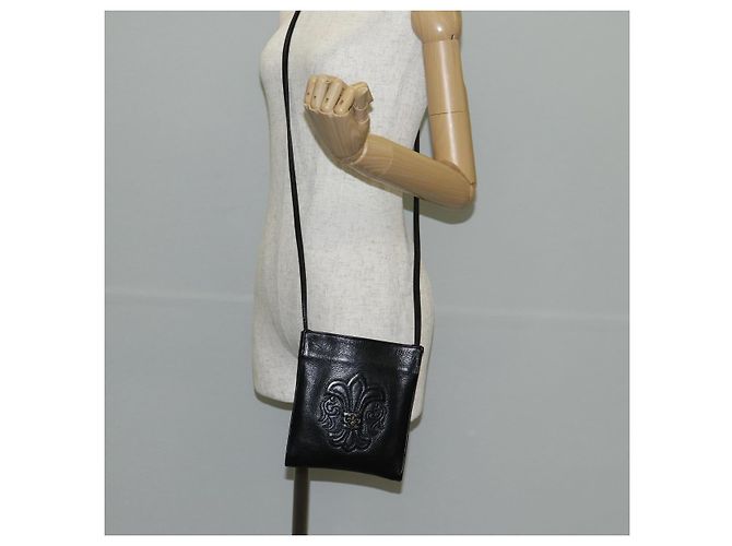 Borsa Gunslinger in pelle nera con bottone a croce Chrome Hearts Auth 134879SM Nero - vista 23