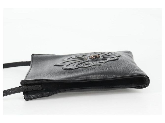 Borsa Gunslinger in pelle nera con bottone a croce Chrome Hearts Auth 134879SM Nero - vista 3