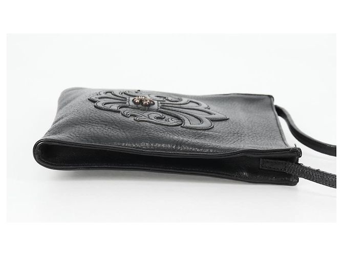 Borsa Gunslinger in pelle nera con bottone a croce Chrome Hearts Auth 134879SM Nero - vista 4