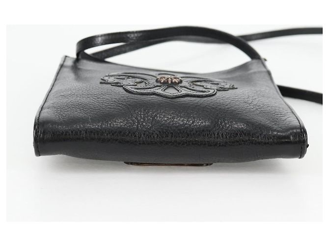 Borsa Gunslinger in pelle nera con bottone a croce Chrome Hearts Auth 134879SM Nero - vista 5
