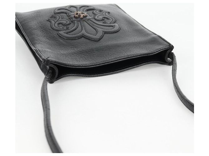 Borsa Gunslinger in pelle nera con bottone a croce Chrome Hearts Auth 134879SM Nero - vista 6