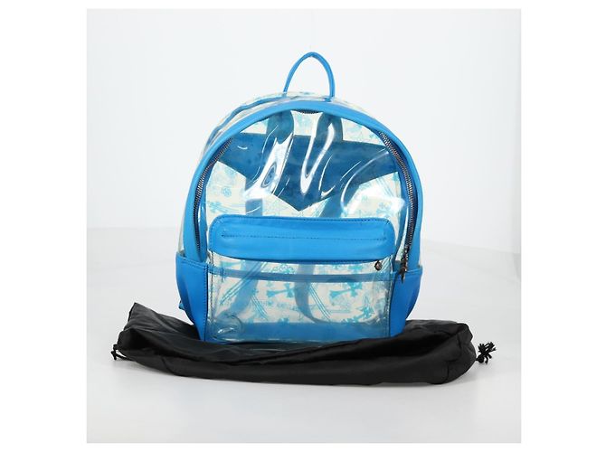 PVC BACK TO SCHOOL Rucksack von Chrome Hearts aus blauer Vinylleder Auth 134878SAM - Ansicht 12