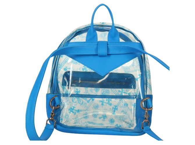 PVC BACK TO SCHOOL Rucksack von Chrome Hearts aus blauer Vinylleder Auth 134878SAM - Ansicht 2