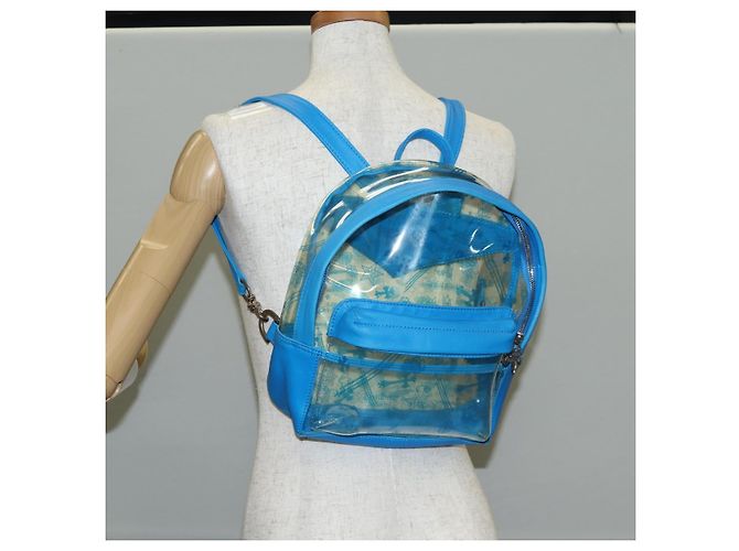 PVC BACK TO SCHOOL Rucksack von Chrome Hearts aus blauer Vinylleder Auth 134878SAM - Ansicht 26