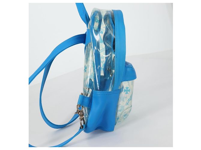 PVC BACK TO SCHOOL Rucksack von Chrome Hearts aus blauer Vinylleder Auth 134878SAM - Ansicht 4