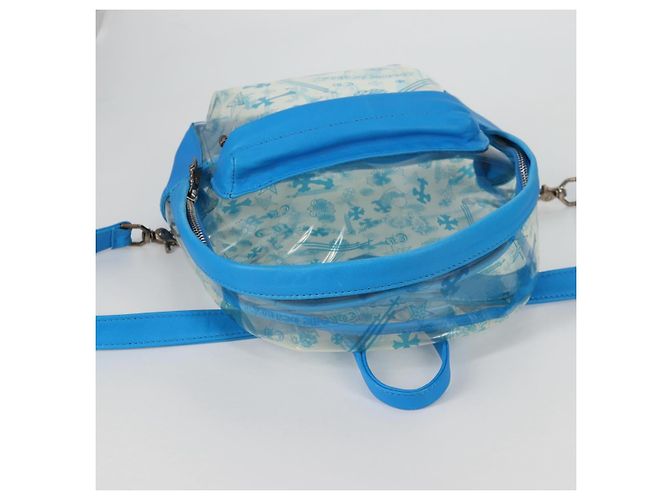 PVC BACK TO SCHOOL Rucksack von Chrome Hearts aus blauer Vinylleder Auth 134878SAM - Ansicht 6