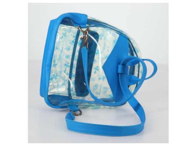 PVC BACK TO SCHOOL Rucksack von Chrome Hearts aus blauer Vinylleder Auth 134878SAM - Ansicht 8