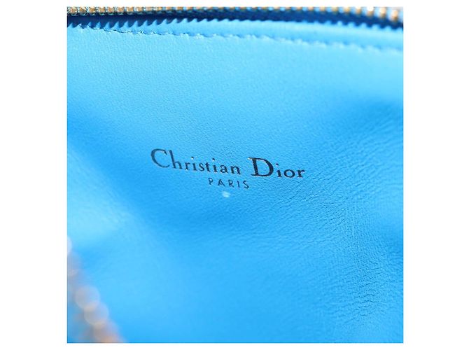 Pochette in pelle Canage Christian Dior Blu Rosso Nero Auth 134892SAM - vista 17