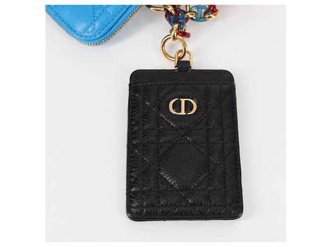Pochette in pelle Canage Christian Dior Blu Rosso Nero Auth 134892SAM - vista 20