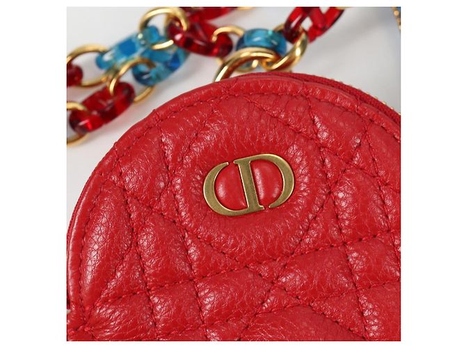 Pochette in pelle Canage Christian Dior Blu Rosso Nero Auth 134892SAM - vista 26