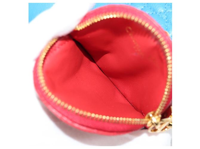 Pochette in pelle Canage Christian Dior Blu Rosso Nero Auth 134892SAM - vista 29
