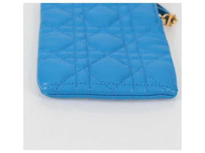 Pochette in pelle Canage Christian Dior Blu Rosso Nero Auth 134892SAM - vista 4