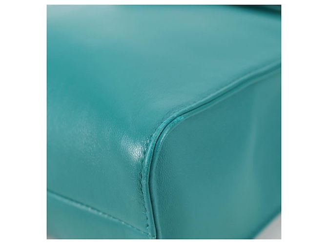 PRADA Borsa a Mano in Pelle 2 in 1 Verde Argento Auth 135405SAM - vista 15