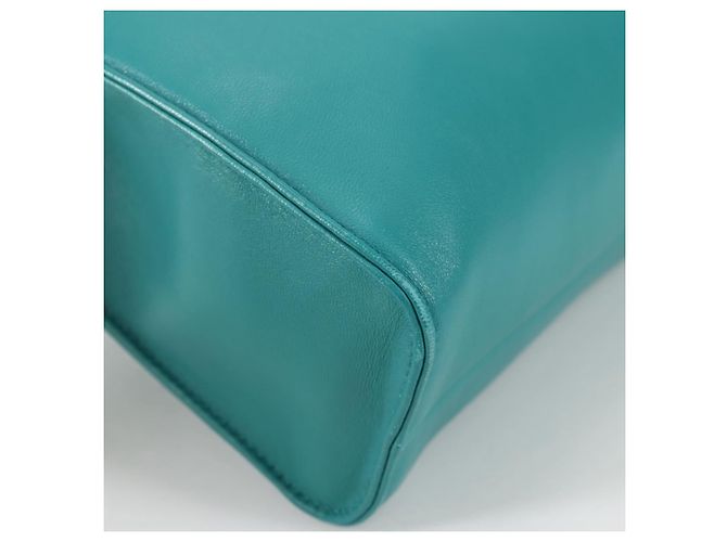 PRADA Borsa a Mano in Pelle 2 in 1 Verde Argento Auth 135405SAM - vista 16