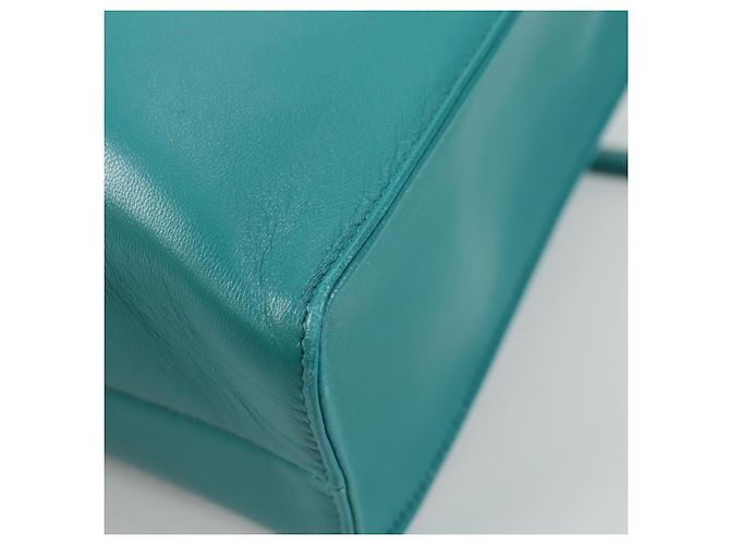 PRADA Borsa a Mano in Pelle 2 in 1 Verde Argento Auth 135405SAM - vista 17