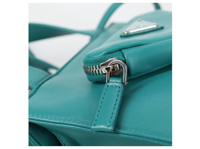 PRADA Borsa a Mano in Pelle 2 in 1 Verde Argento Auth 135405SAM - vista 19