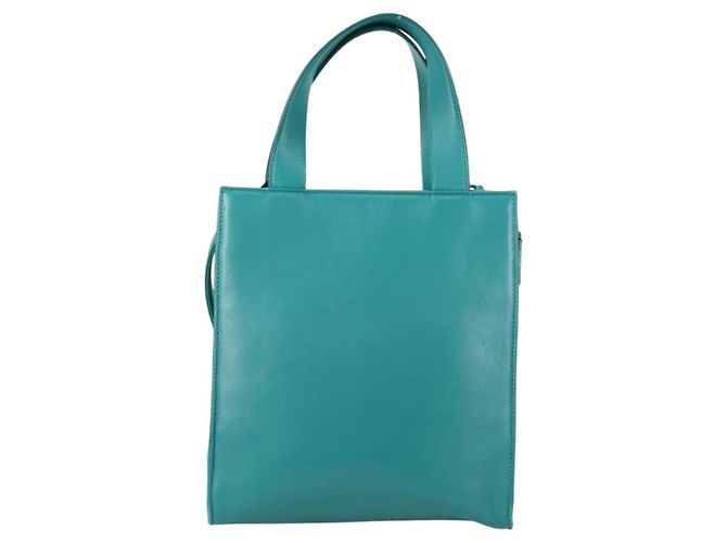 PRADA Borsa a Mano in Pelle 2 in 1 Verde Argento Auth 135405SAM - vista 2