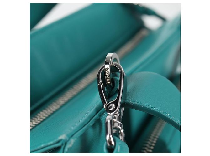PRADA Borsa a Mano in Pelle 2 in 1 Verde Argento Auth 135405SAM - vista 21