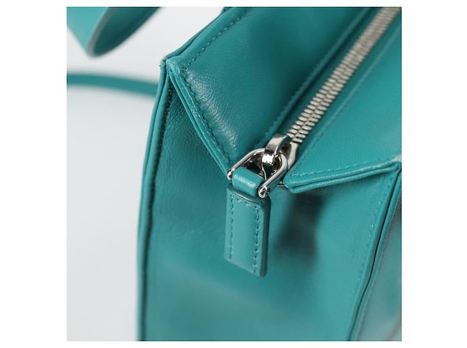 PRADA Borsa a Mano in Pelle 2 in 1 Verde Argento Auth 135405SAM - vista 22