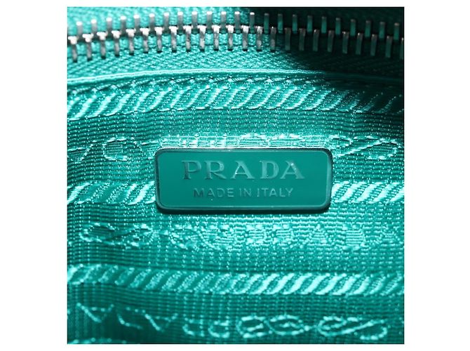 PRADA Borsa a Mano in Pelle 2 in 1 Verde Argento Auth 135405SAM - vista 23